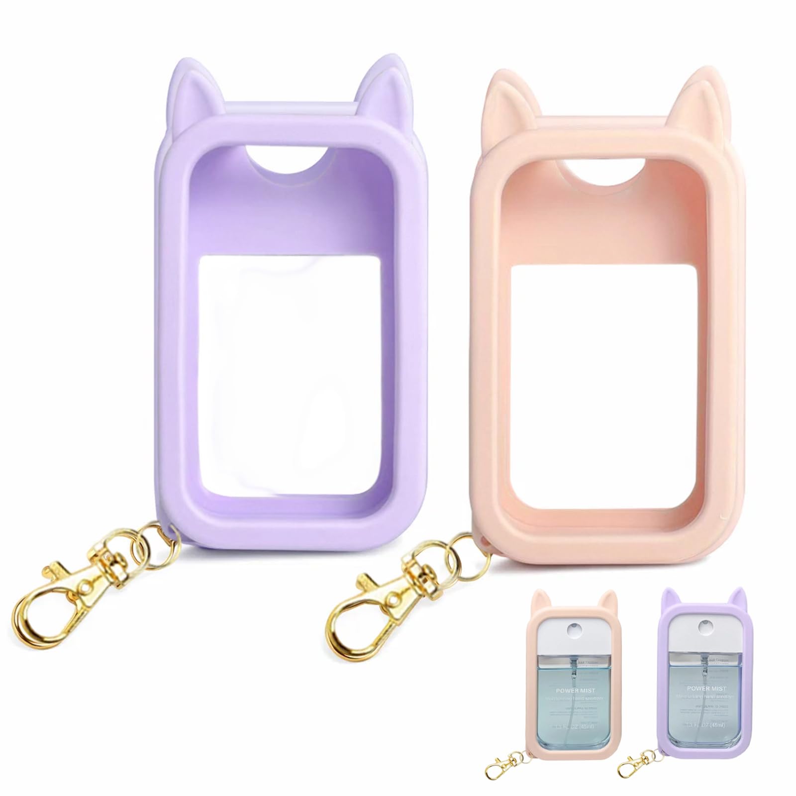 2 Pack Hand Sanitizer Case, Spray Hand Sanitiser Cover with Keychain for Travel, Portable Protection for Hand Sanitiser Spray