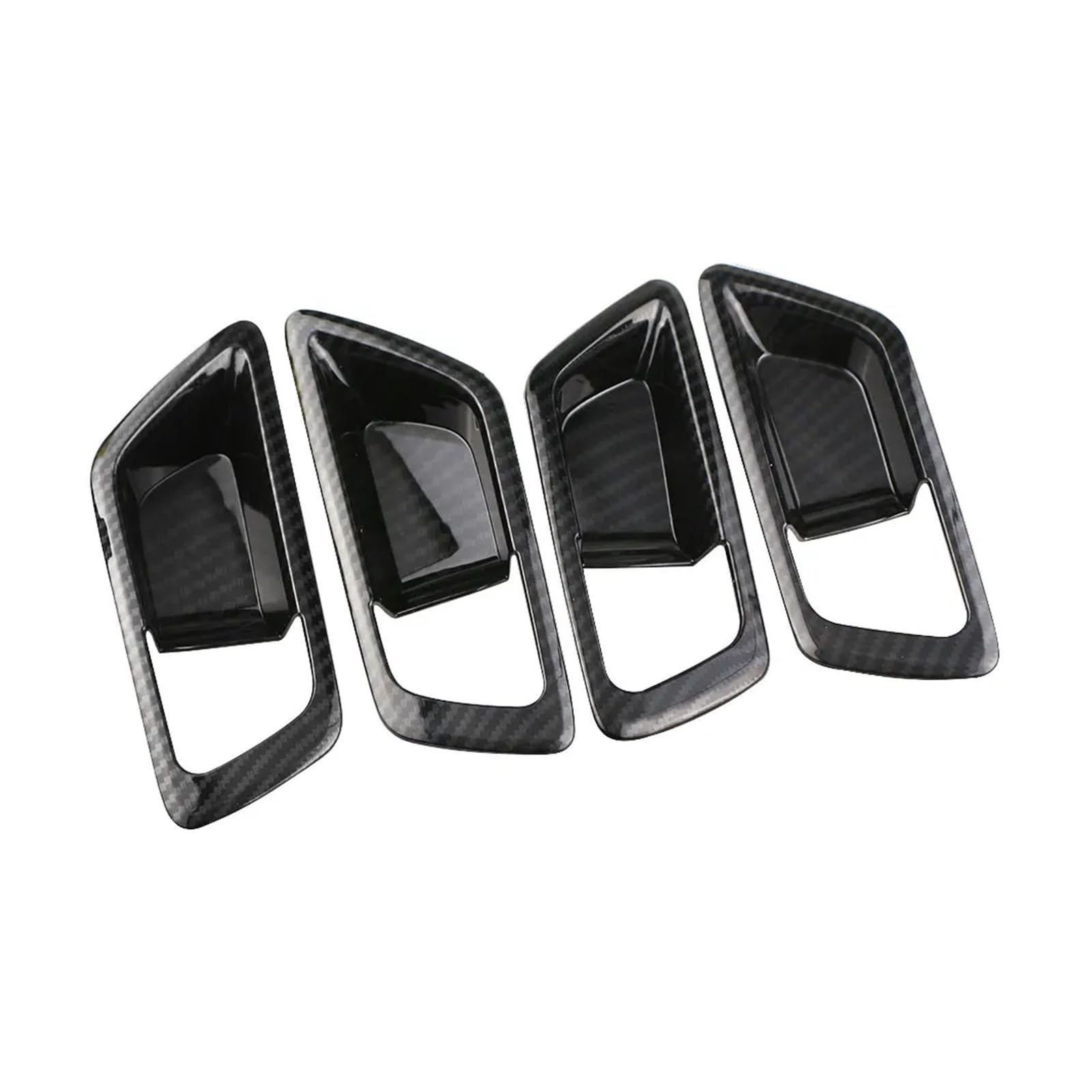 Interior Trim for Toyota for CHR for C-HR 2016-2020 4pieces ABS Chrome Car Inner Door Handle Bowl Cover Decoration Sticker Trim Cover Trim Sticker(Carbon Fiber Black)