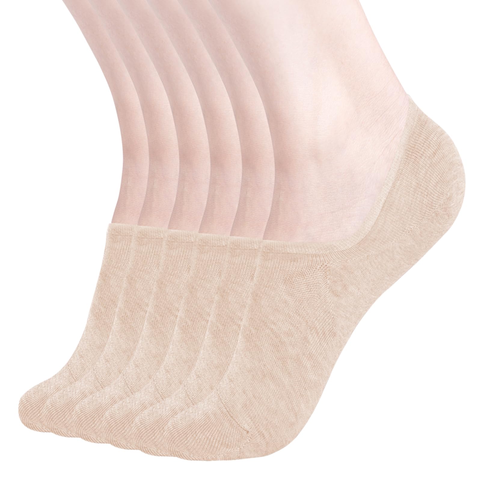Womens No Show Socks Non Slip Flat Boat Line Low Cut Socks (6-12 Packs)