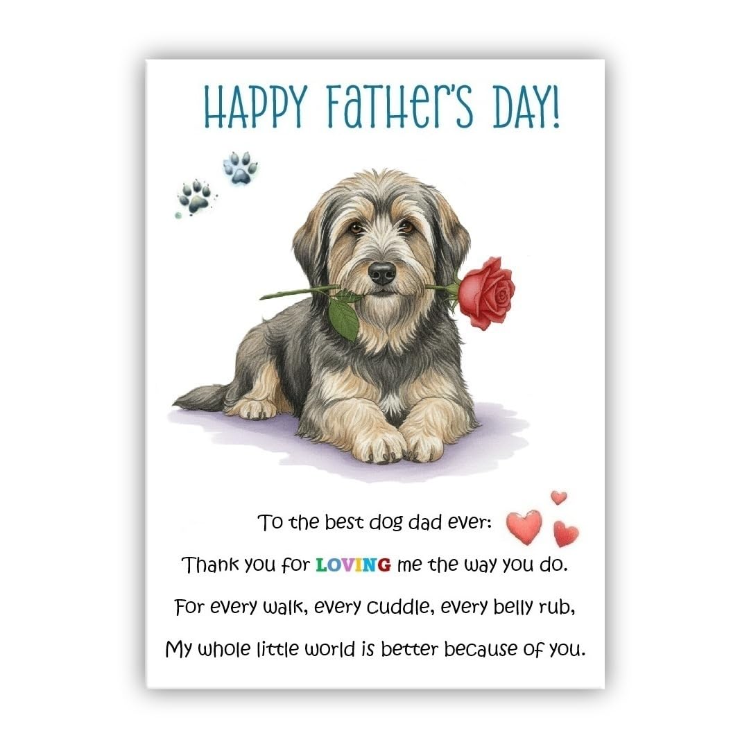 Father’s Day Card From the Dog. Multiple Breeds Available. Cute Fathers Day Pet Card. To The Best Dog Dad Ever (• Catalan Sheepdog)