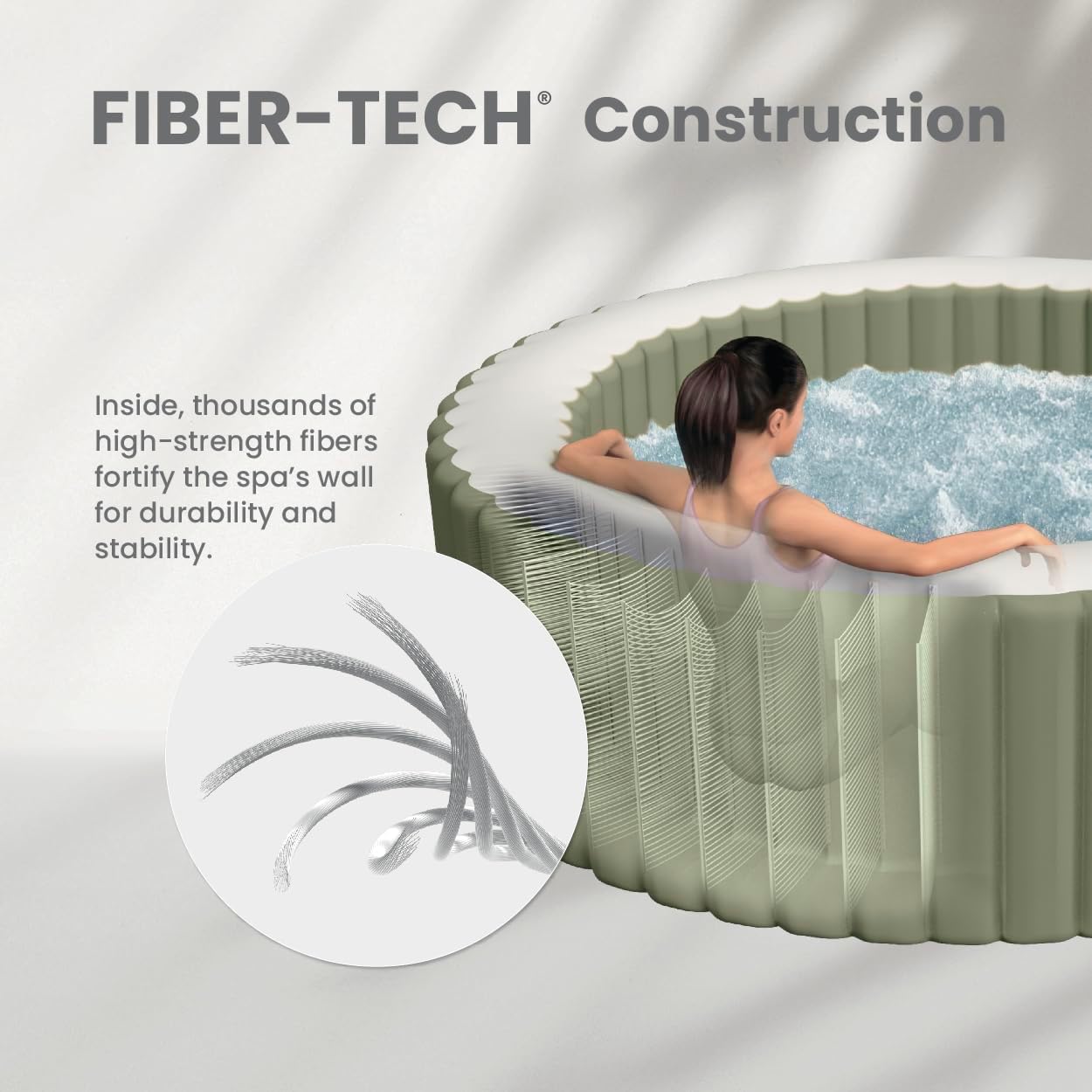 INTEX 28427EG PureSpa Bubble Massage Spa Set Outdoor Inflatable Portable Hot Tub, Includes Energy Efficient Spa Cover, Saltwater System Ready, 6 Person, 85in x 28in