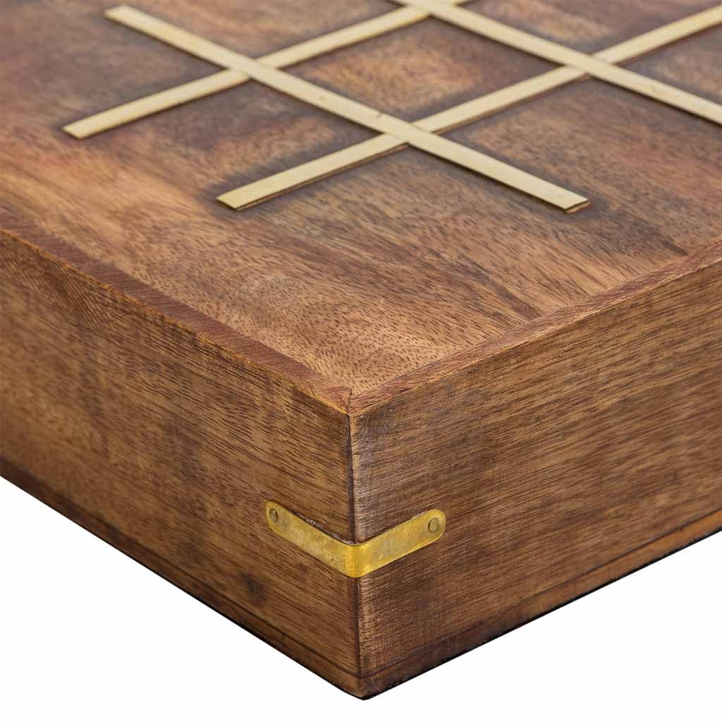 Juego 5 en 1 en caja de madera marrón 23x23