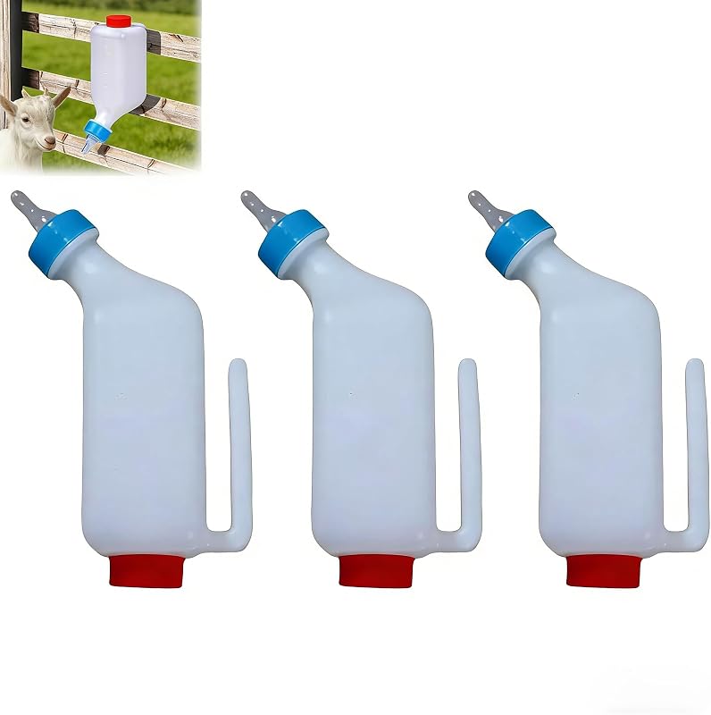 3 Packs Biberon d'agneau & Chèvre 500ml, Biberon Agneau 1500ml avec Système Suspendu – Seau à Lait pour Allaitement d'Agneaux & Bébé Chèvre, Lot de 3 (3 x 500ml)