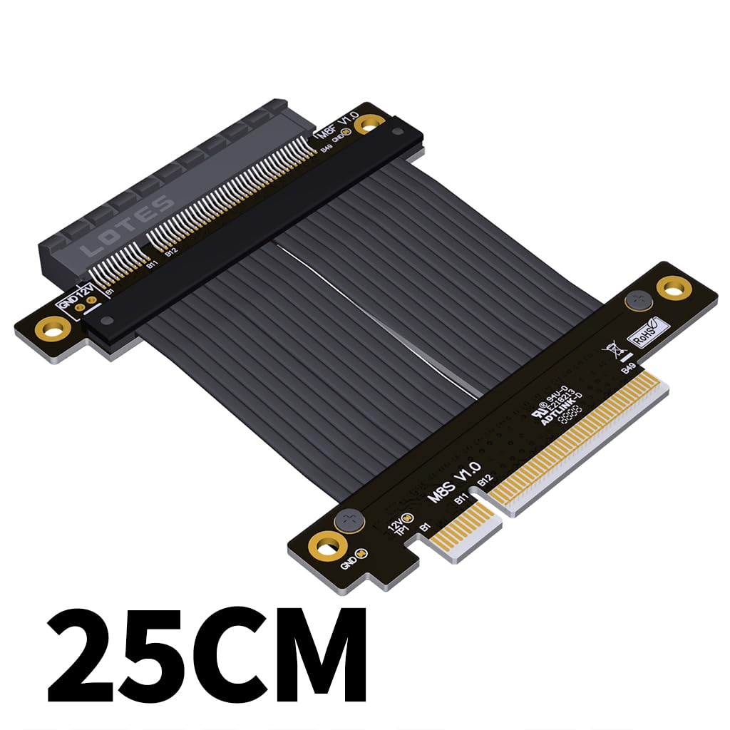 JMT PCI-e 4.0 x8 to x8 Extension Cable 128G/bps High Speed GEN4 for x8 Interface SSD Graphics Card (M88SF,25CM)