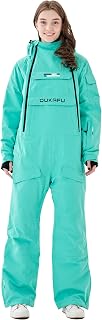 OUKAFU Women's Waterproof One Piece Ski Suit Jumpsuit - Insulated Breathable Snowboard Onesie for Winter Snow Sports