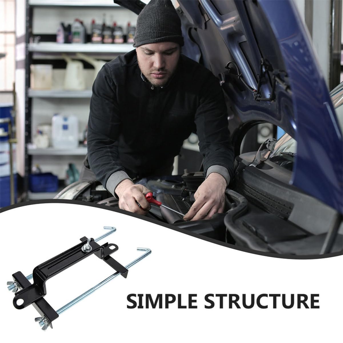 SOLUSTRE 2 pièces Support de Batterie Réglable pour Voiture Support de Fixation de Batterie Électrique Durable et Sûr