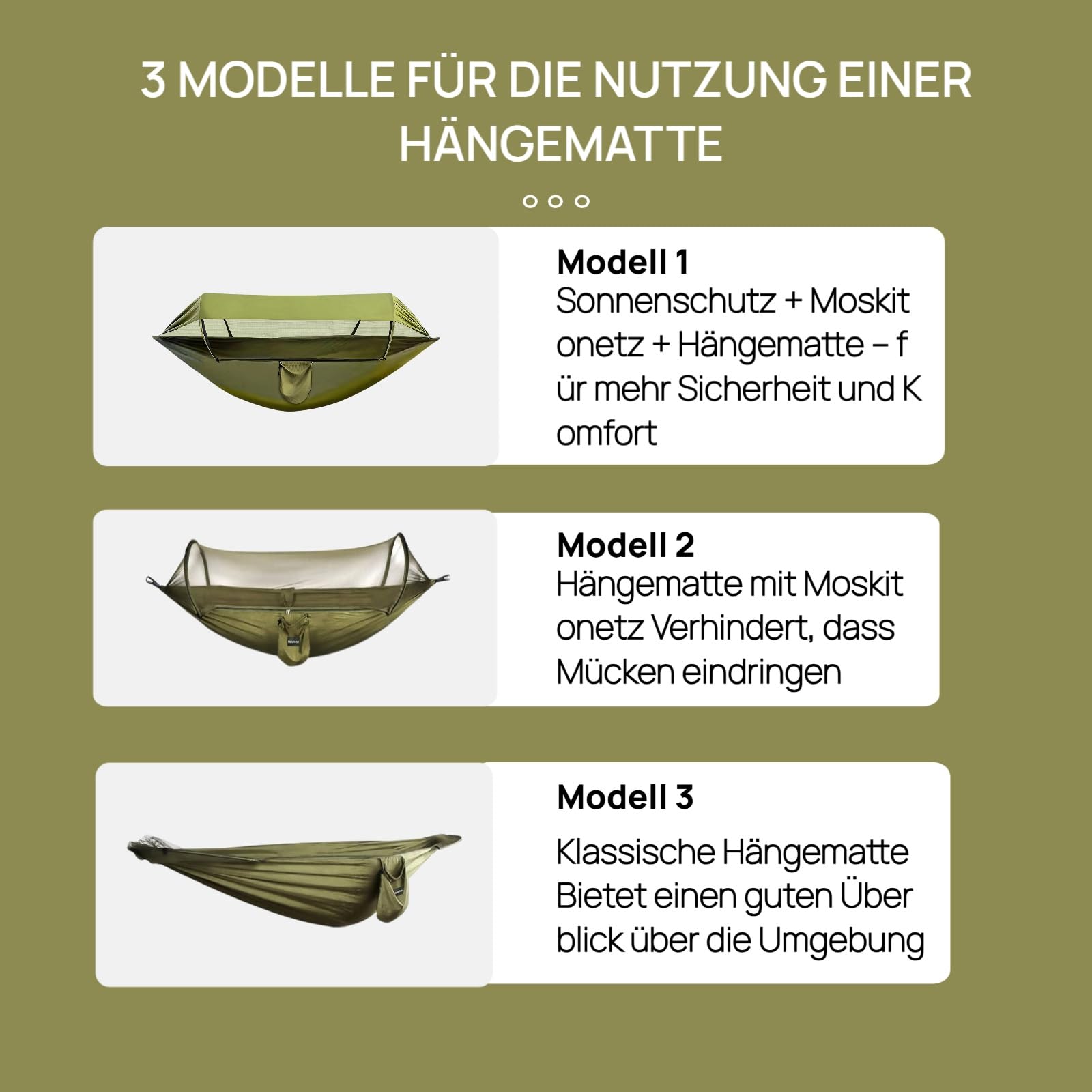 Hamac suspendu avec moustiquaire, protection solaire, moustiquaire, tapis suspendu, pour extérieur, avec moustiquaire, tapis suspendu, ultra léger, avec moustiquaire, lit de camp avec moustiquaire