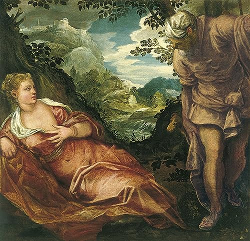 Tableau la Rencontre de Juda et Tamar Tintoretto pour Habiller un Mur Vide 60x90cm