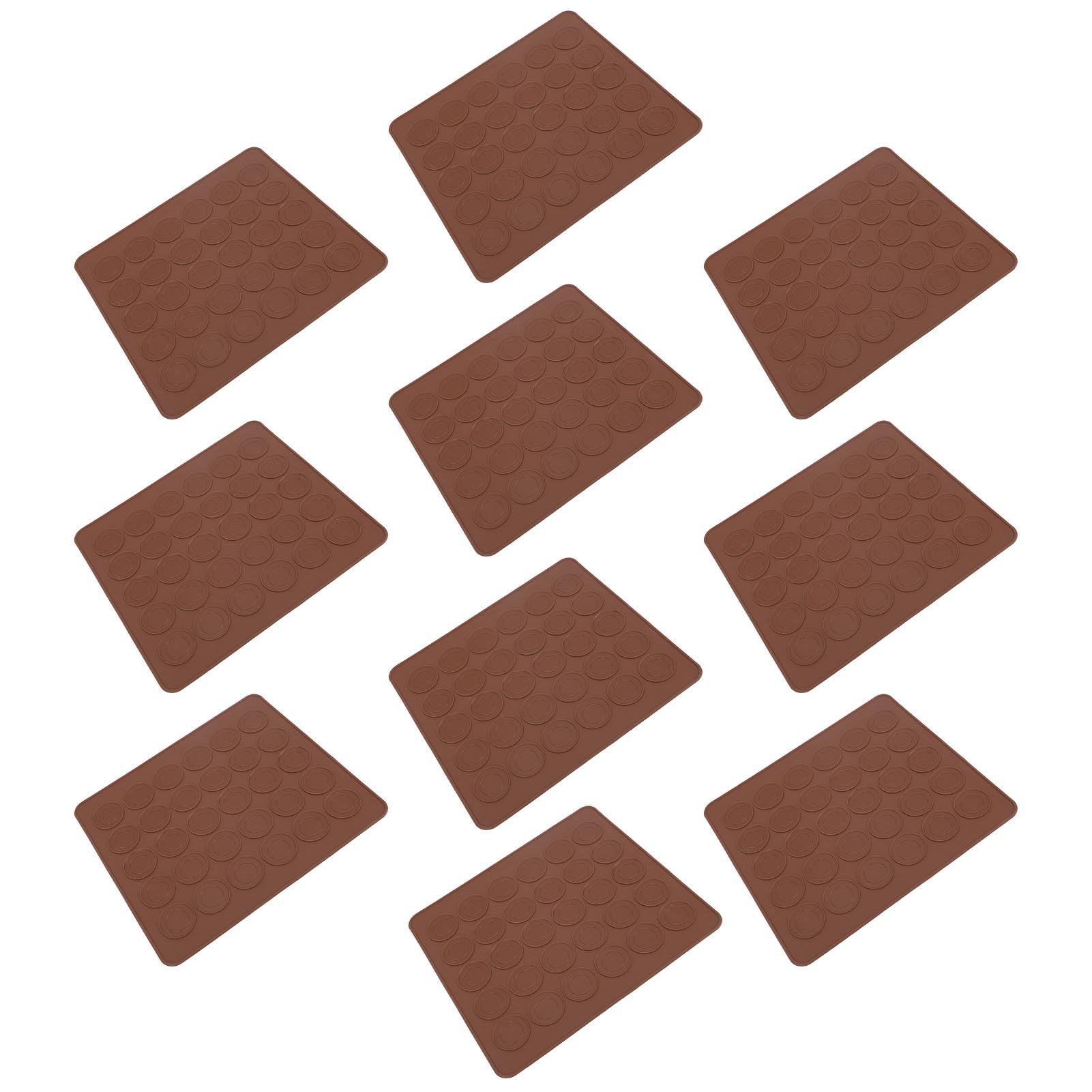 Mat macaron en silicone grande capacité à pâtisserie sans bâton 10 feuilles de boulangerie de macaron ronde pour la cuisson de macaron familiale