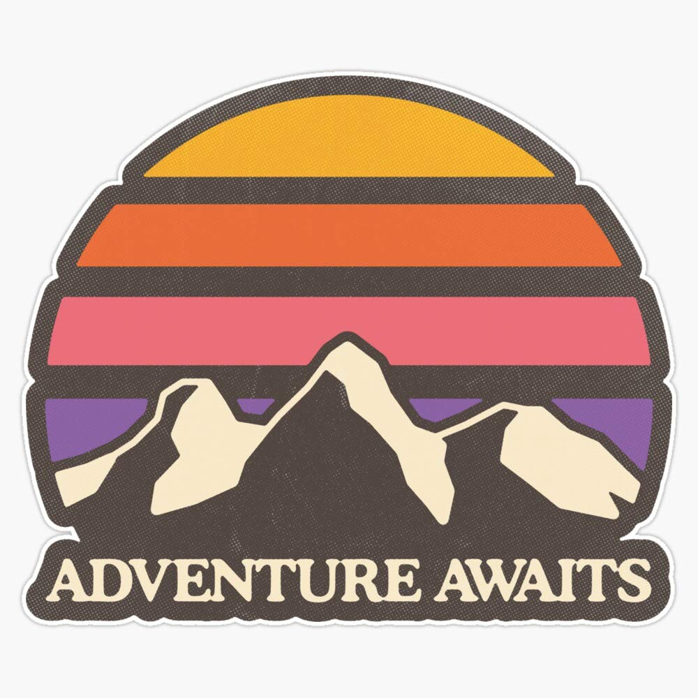 Mountain Sun Tent Decal Bumper Sticker Outdoor Adventure Awaits ...