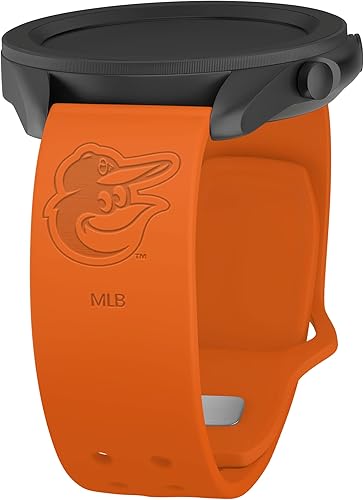 Game Time Baltimore Orioles - Correa de silicona grabada compatible con Samsung y más (0.866 in naranja)