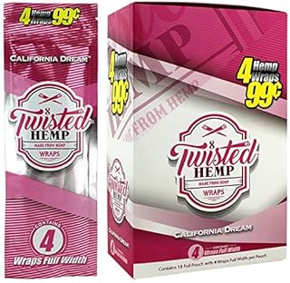 15pk Twisted Hemp Wrap California Dream Wraps per Pack
