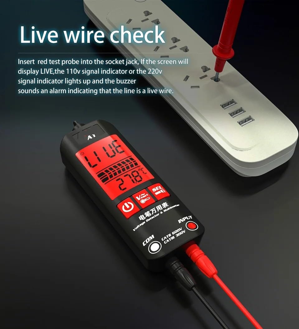 Wielu testerów A1 Tester napięcia Detektor Multimetr Kolorowy wyświetlacz Bezdotykowy długopis elektryczny Dwuzakresowy Test drutu pod napięciem Ohm Hz Miernik NCV