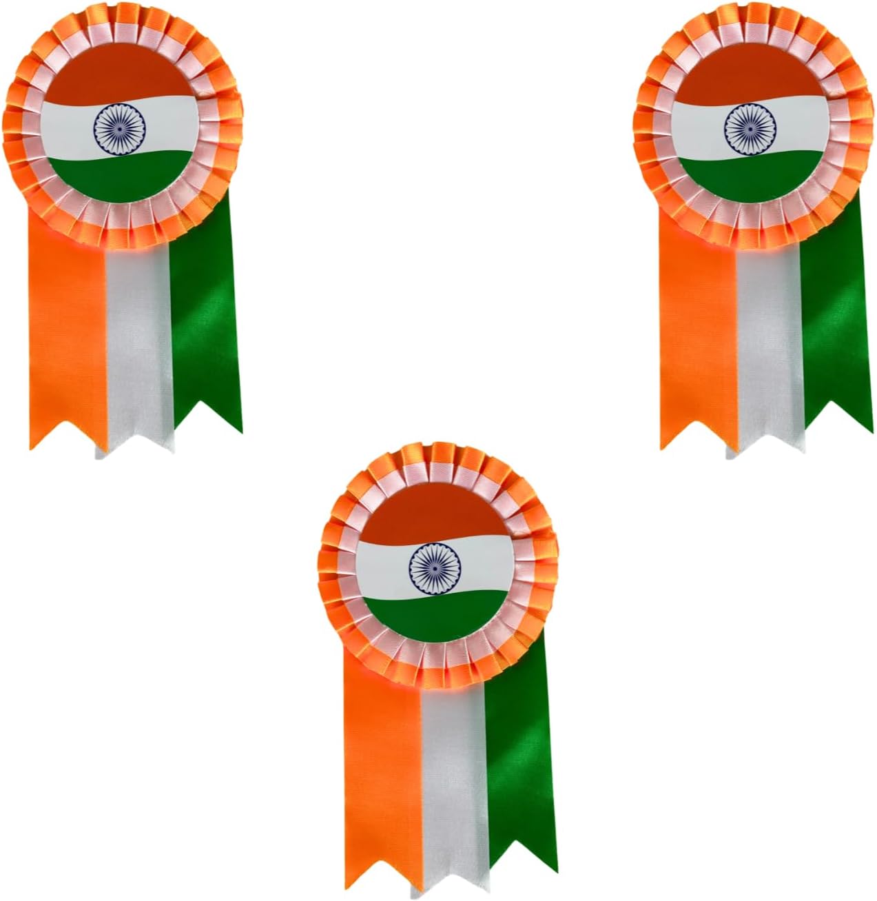 Indian Flag Badge | 26 January Tiranga Badge | Indian Flag Design Republic Day | Indian Flag Lapel Pin Brooch | National Flag Wearing on Shirt,T-Shirt, Saree and Coat | Set of 3