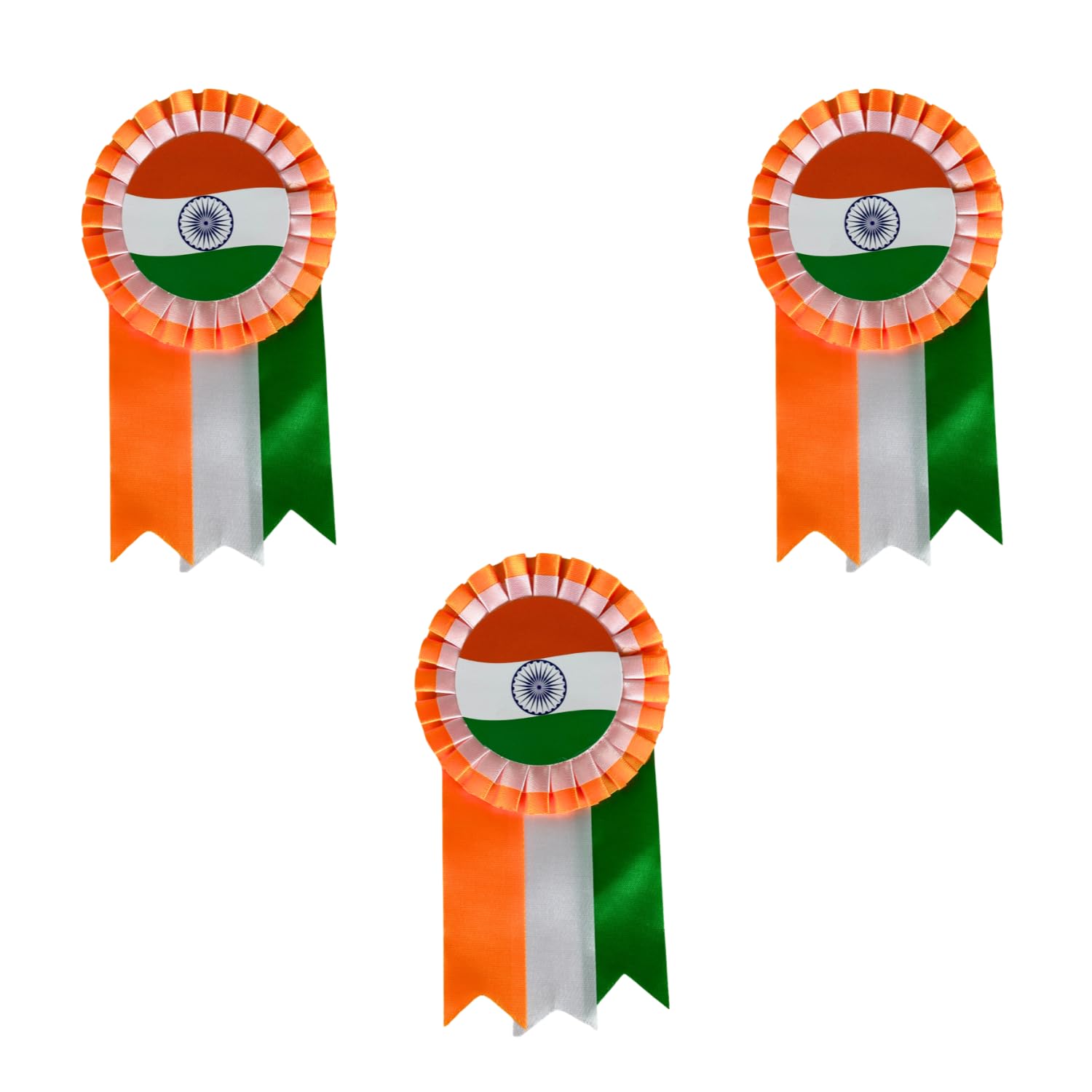 Indian Flag Badge | 26 January Tiranga Badge | Indian Flag Design Republic Day | Indian Flag Lapel Pin Brooch | National Flag Wearing on Shirt,T-Shirt, Saree and Coat | Set of 3