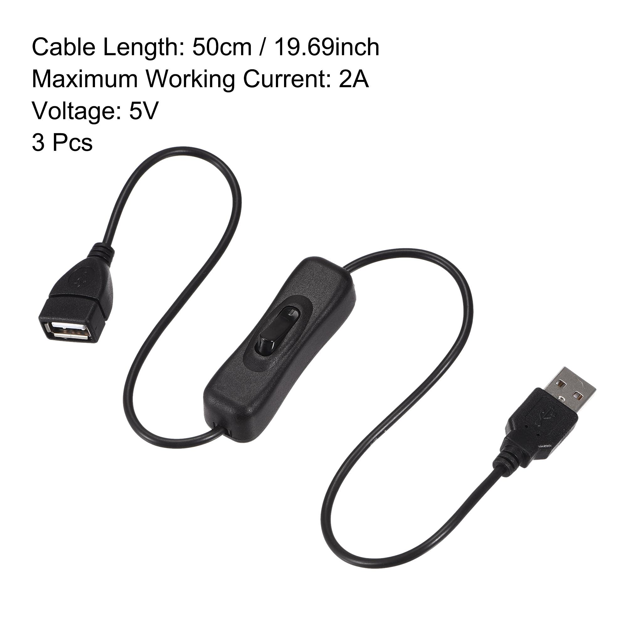 2x USB-Verlängerungskabel Mit Ein/Aus-Schalter – 2 Meter, Für LED-Lampen & Mehr