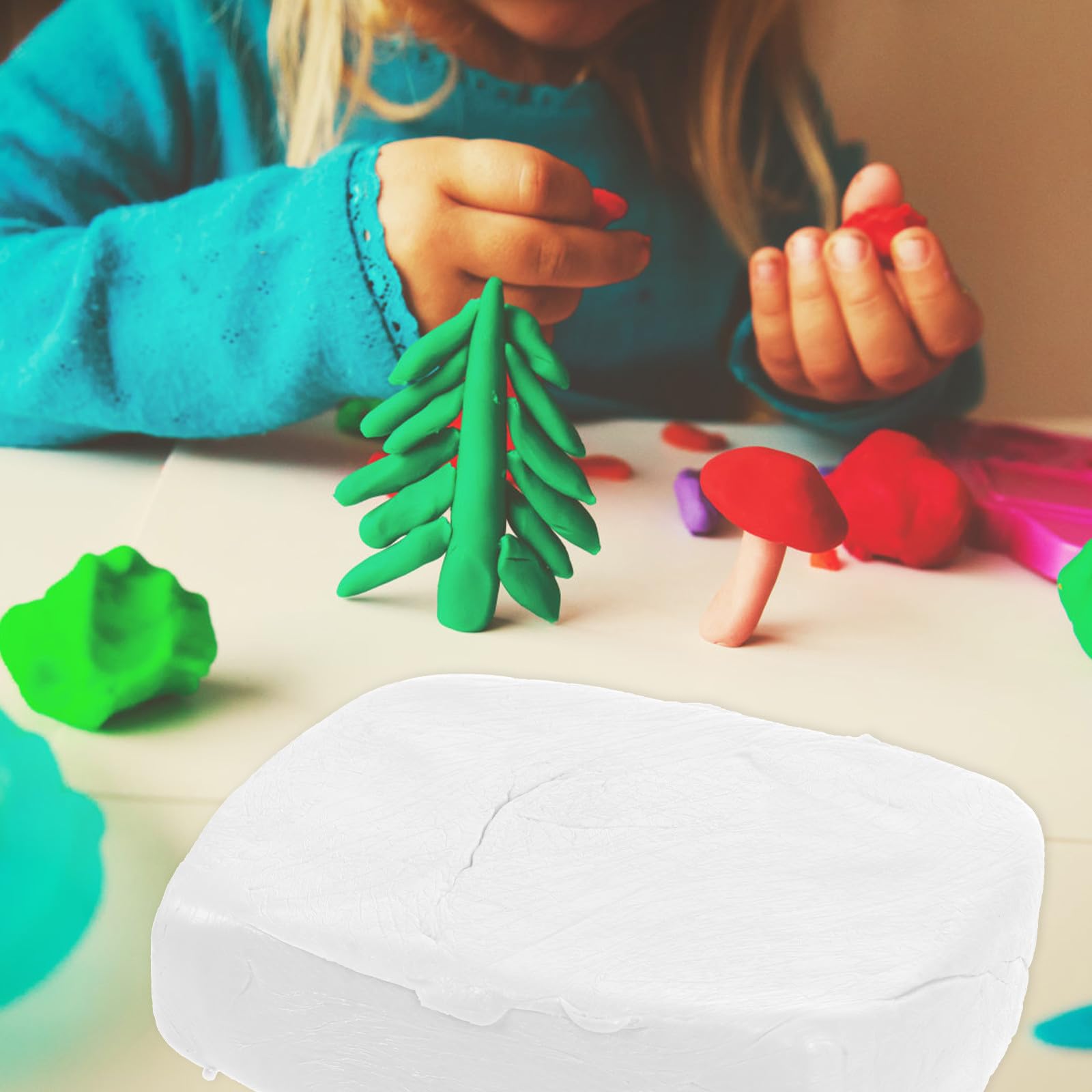Pâte Polymère de Modelage Blanche pour Garçon et Filles Ambiance Noël