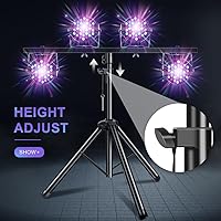 Vista 5 de Soporte de luz para DJ, resistente, para trípode, barra en T, luces de escenario, ajustable, 39-70 pulgadas, montaje de trípode para iluminación