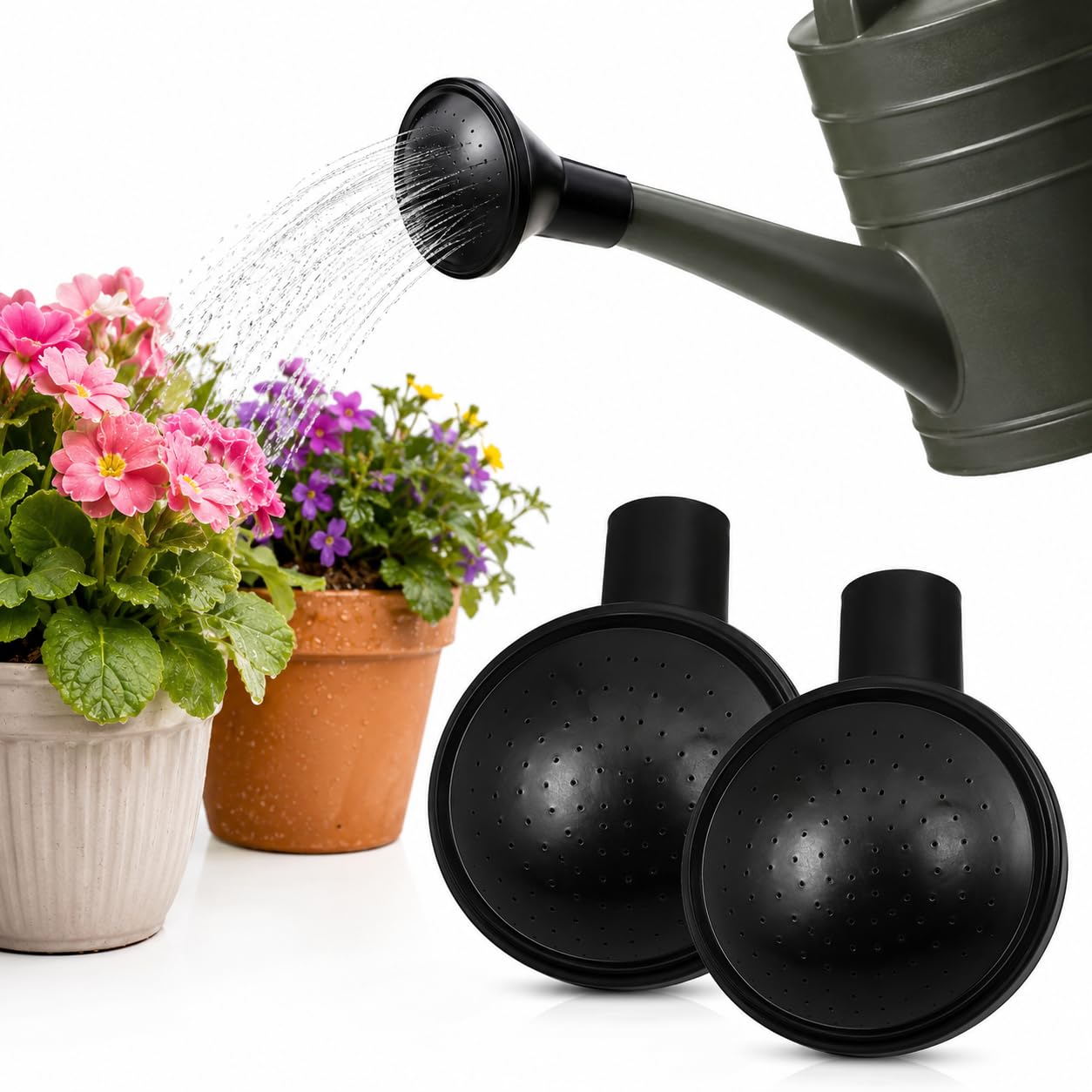 Fomiyes Watering can Head Replacement 2 Pcs Watering can Sprinkler Head Plastic Garden Watering Nozzle for Flowers Vegetable Plants Indoor and Outdoor Use