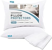 Biloban 100% Waterproof Noiseless Pillow Protectors Zipper Enclosure Standard 20x26" 2 Pack Machine Washable