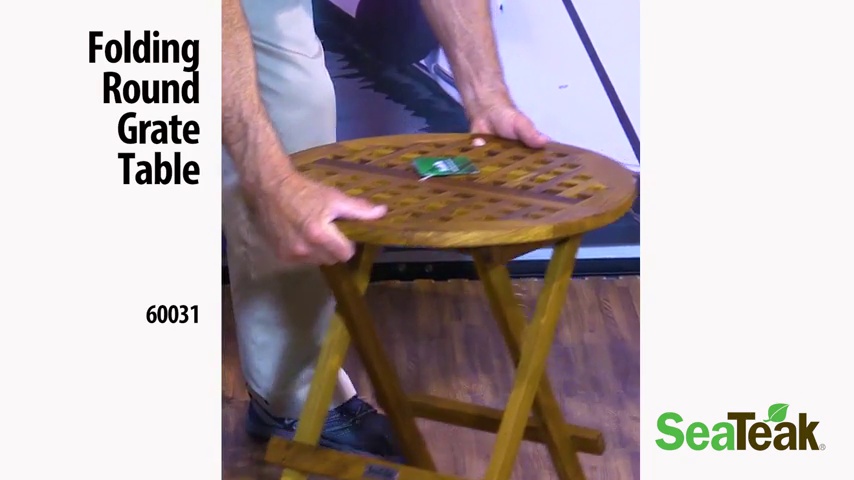 Amazon.com: SeaTeak Square-Grate Top Folding Deck Table | Teakwood