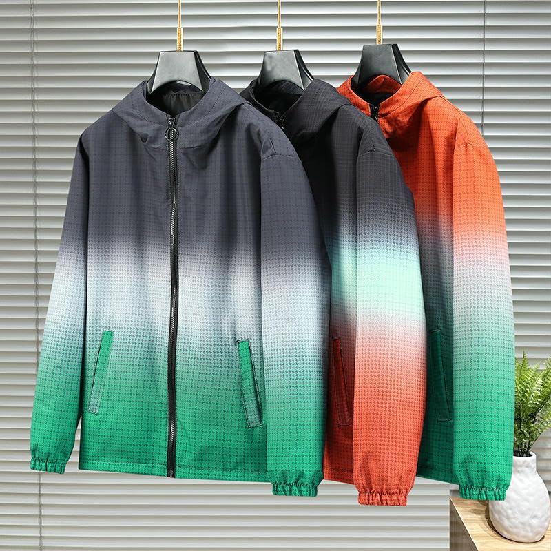 Veste à capuche pour homme avec imprimé dégradé idéal pour la mi-saison
