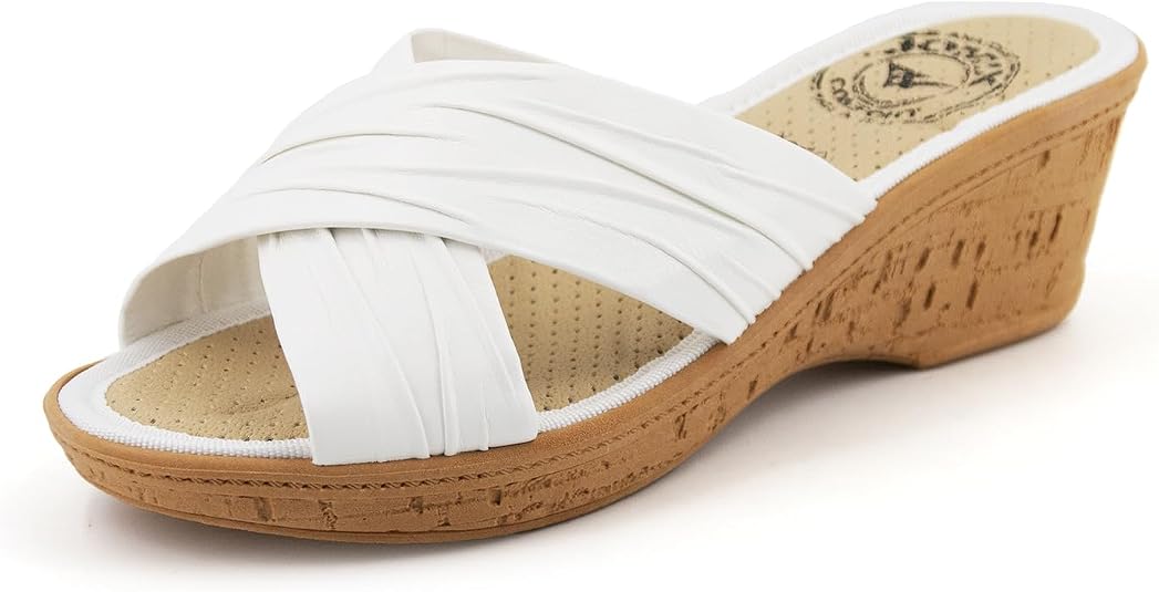 Sandales Compensées JOMIX Femme - Boucle Réglable, Semelle Anatomique - Fabriqué En Italie, Confort Maximal - 8
