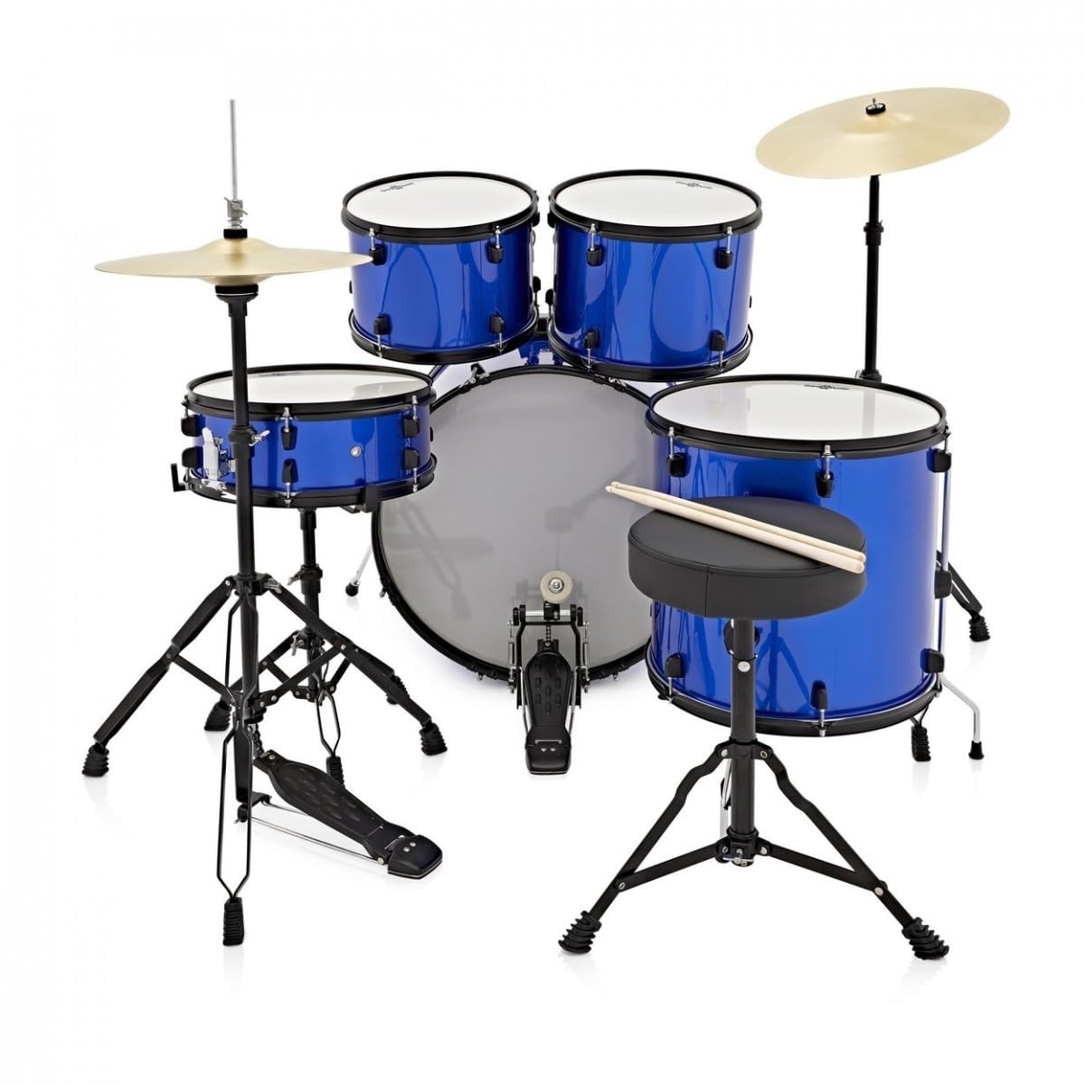 Kit de batería acústica BDK1 Pack con platillos y silenciador Pads, Azul