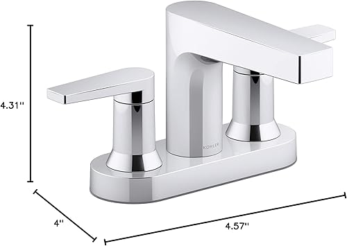 Miniatura 8 de KOHLER Bathroom Faucet, Bathroom Sink Faucet, Taut Collection, Centerset Faucet, Vibrant Brushed Nickel, K-97031-4-BN