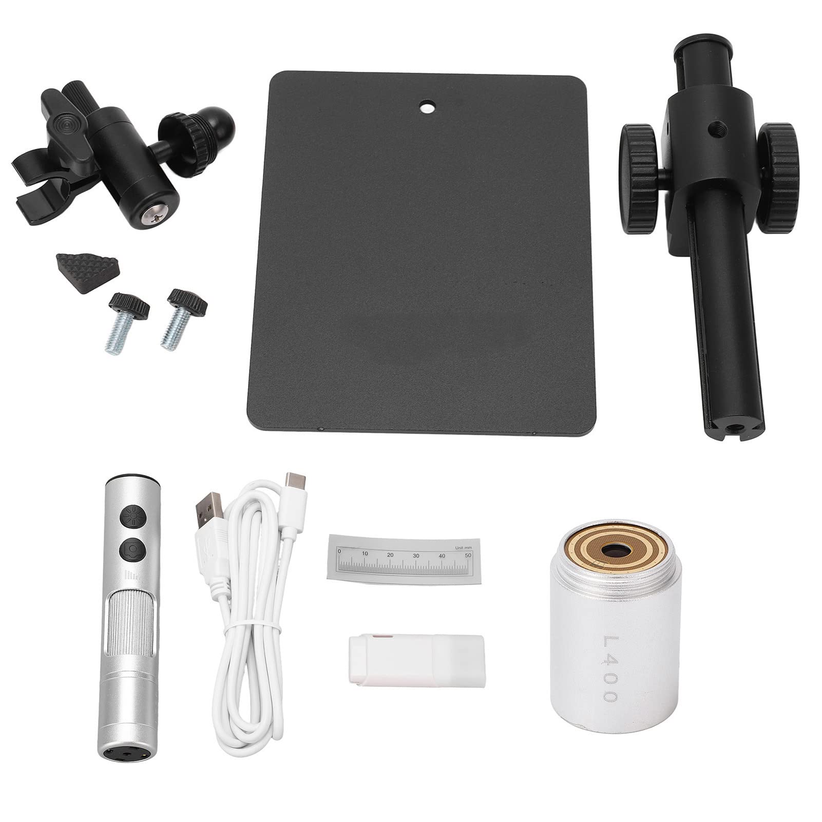 Digitales Mikroskop, 12 MP, USB-Mikroskop mit ABS-Gehäuse aus Aluminiumlegierung, Auflösung 3840 X 3104, 4 LED-Leuchten, Großer Arbeitsabstand, Zoom für Chip-Identifizierung, CNC-Arbeitsplätze