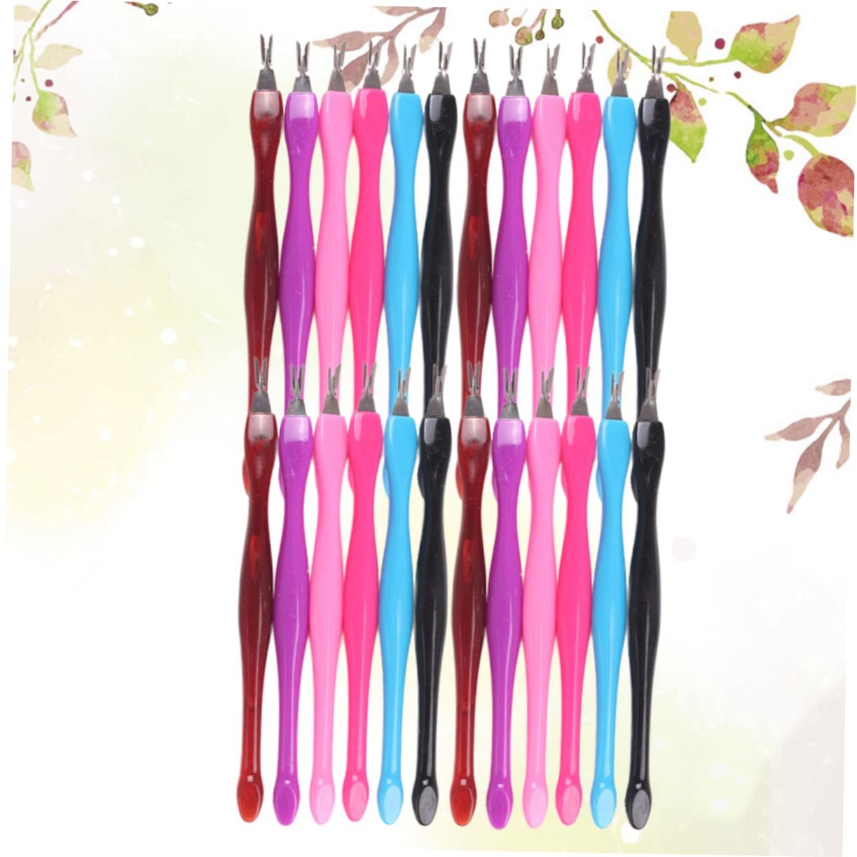 Didiseaon Nail Art Tool Set 48pcs Dead Skin Fork Cuticle Remover Trimmer Pusher for Women Pointed