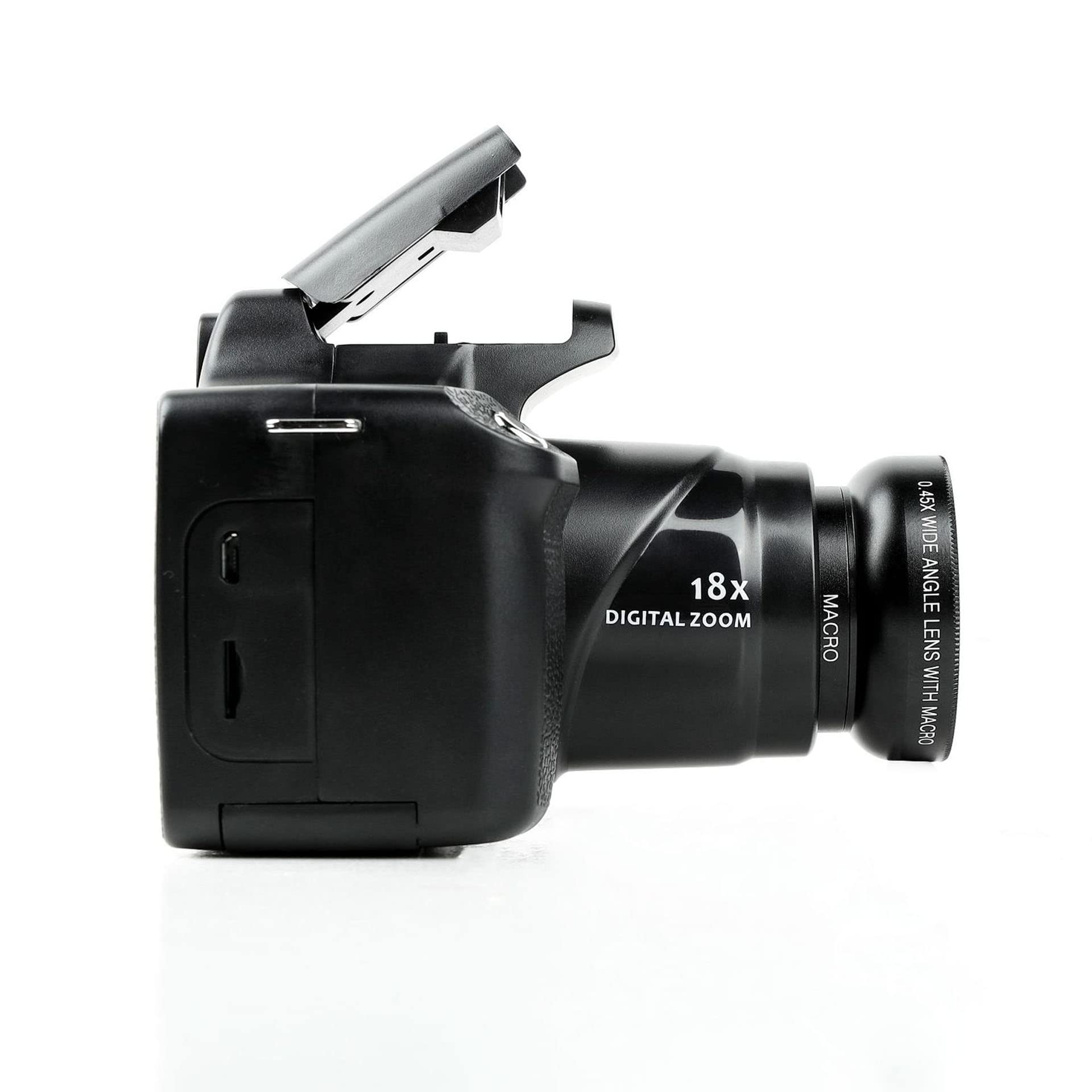 Fotocamera Reflex Digitale con Zoom 18x, Schermo da 3,0 Pollici, Interfaccia USB 2.0, con Obiettivo Grandangolare, Microfono, Staffa, Adatta a Bambini, Studenti E Principianti
