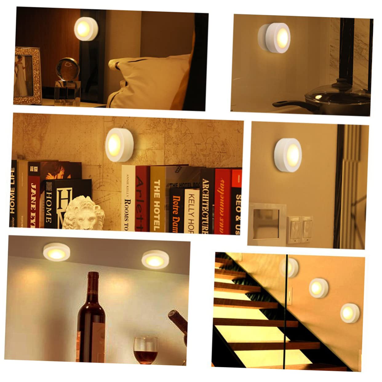 COOLHIYA 8pcs Cabinet Lights Kitchen Cabinets Touch Lamp Models Cabinet Led Light Wireless Remote Cabinet Light Showcase