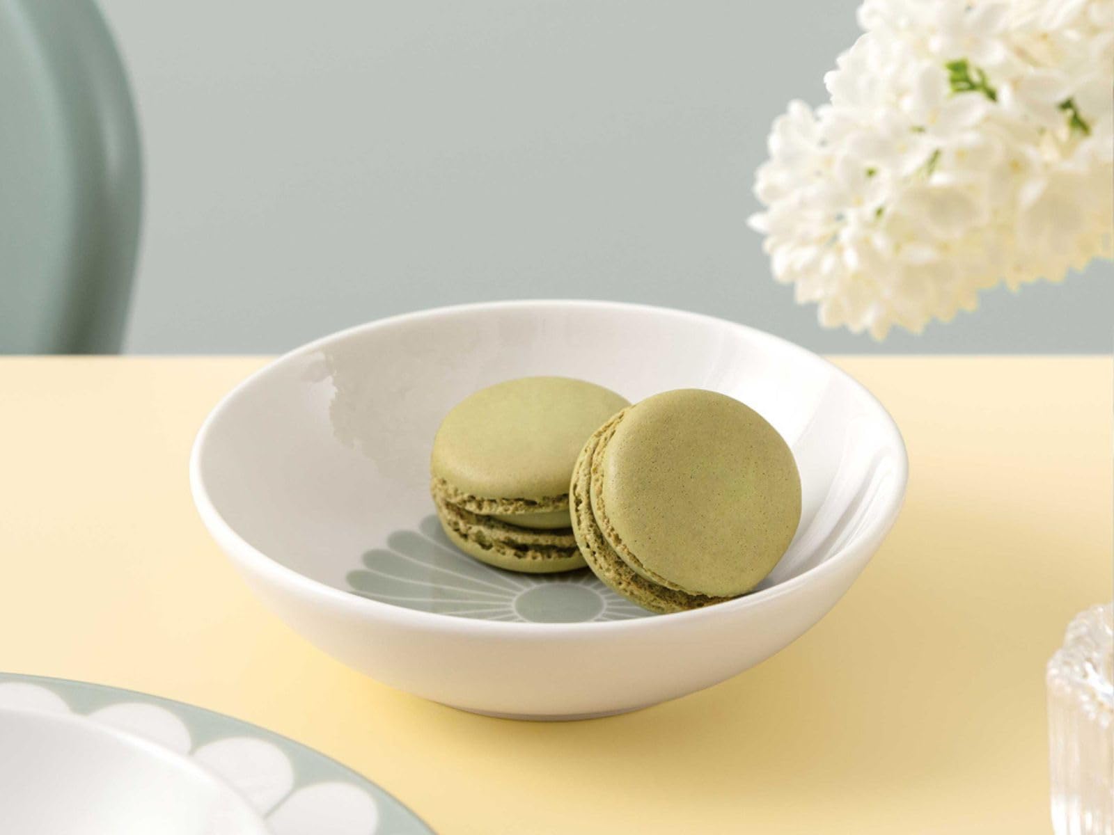 Villeroy & Boch - Fleur Vert Dessertschalen 6er Set, Schalen für Desserts, Snacks & Beilagen, Bowl mit Blumenmuster, Spülmaschinenfest & Mikrowellensicher, Premium Porzellan, Grün