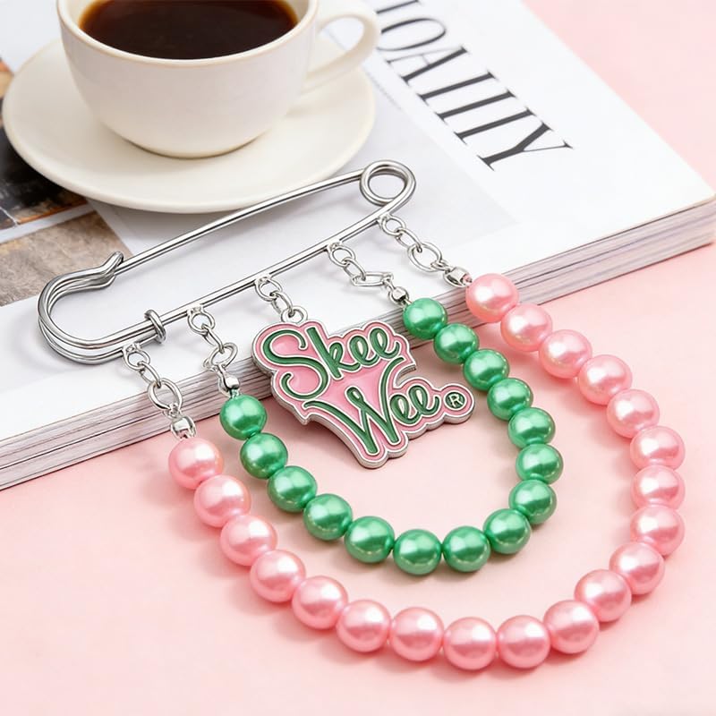 Aka Sorority Gifts for Women Pink and Green Sorority Brooch Greek Sorority Paraphernalia Women's Meeting Party Jewelry Accessories - Image 6