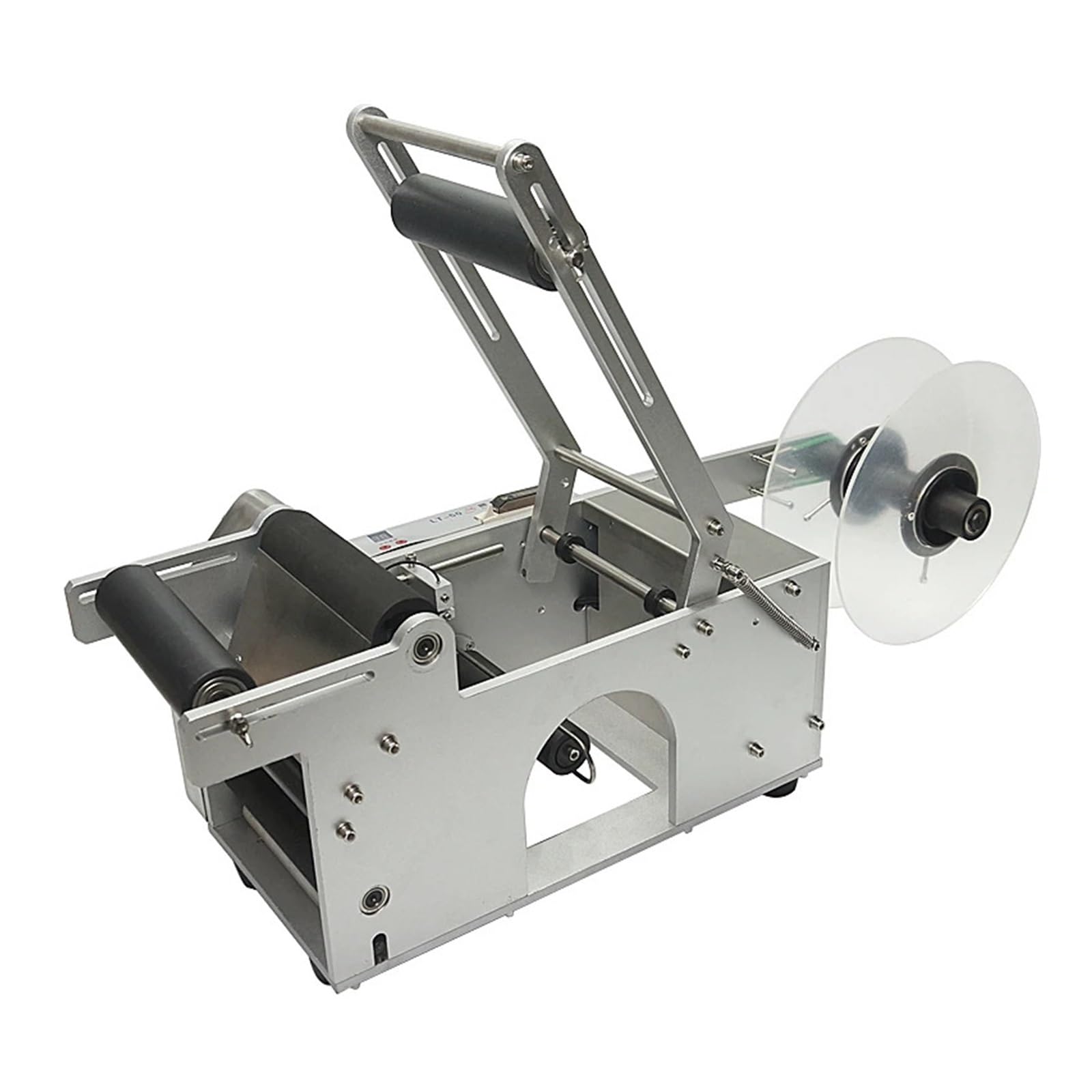 Etiquetadora semiautomática Manual for Botellas Redondas Adhesivas LT-50, for Bolsas de plástico pequeñas y Botellas cuadradas de Doble Cara. Amplia aplicación