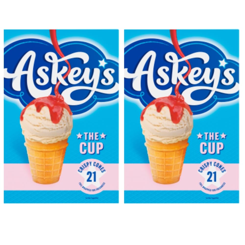 Askeys Ice Cream Cone Dessert Cups Good For Parties & Creative Snacks 21 Pieces (Pack of 2)