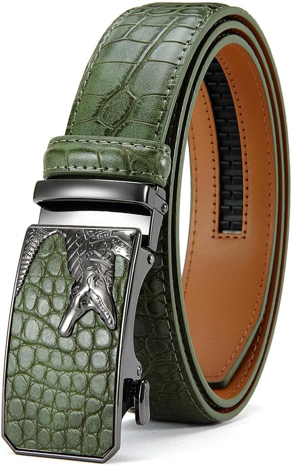 Mens Ratchet Belt Mens Dress Belt Leather 1 3/8" Casual Work Jeans Golf with Gift Box
