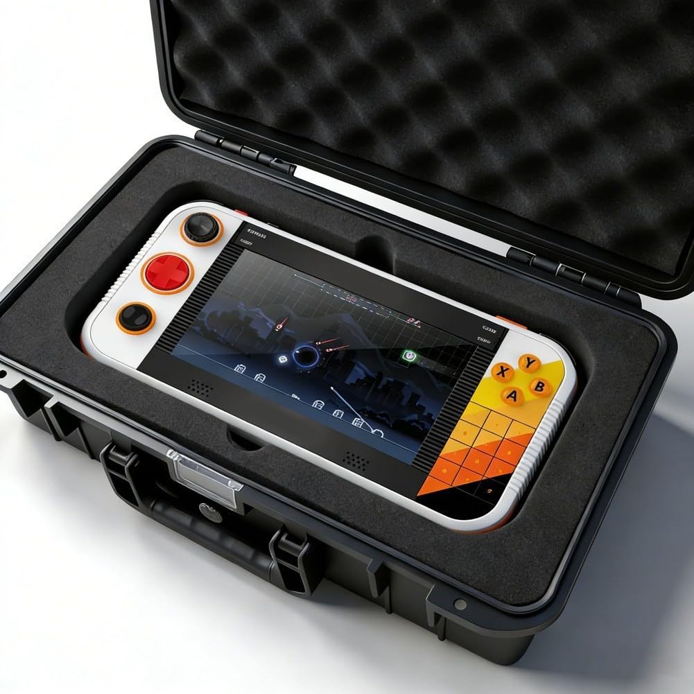Custodia da Trasporto per dura per Console Portatile Gamestation Go - Valigetta Fotografica per stile IP67, Organizzatore Cavi e Accessori Tecnici, Nero