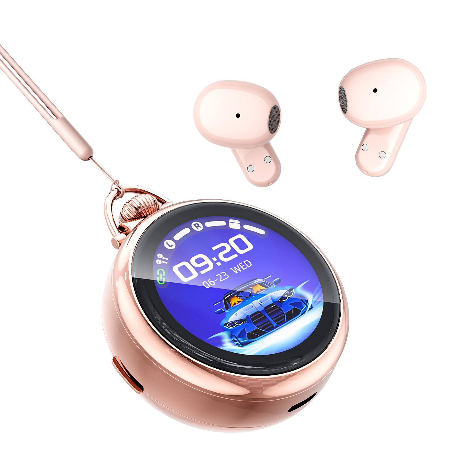 NE71 Translation Earbuds Real Time, Wireless Earbuds with Touch Screen, Bluetooth 6.0 In Ear Bus, Languages Translator Headphones, Translation Earphones Portable for Travel Business Learning (Pink)