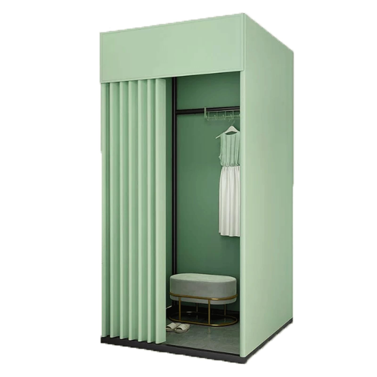 Cabine d'essayage mobile avec rideau occultant épais et bases stables
