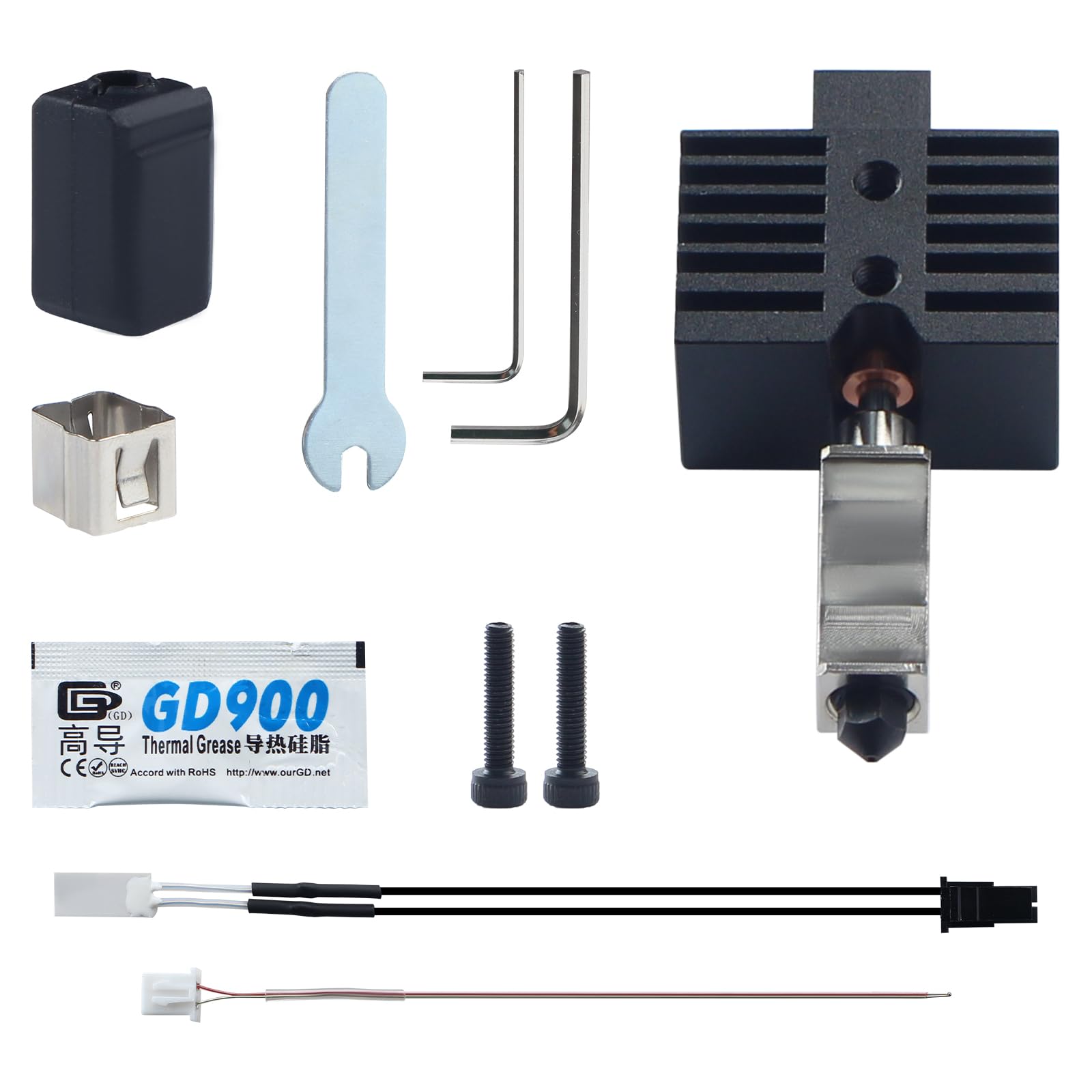 FYSETC 3D Printer Accessories - Upgraded Hotend Kit: Compatible with Qidi X-Plus 3 - X-Max3 X Smart 3 Include Heatsink Heatbreak Heating Block Silicone Sock Nozzle 0.4mm Thermistor Sensor Heater Rod