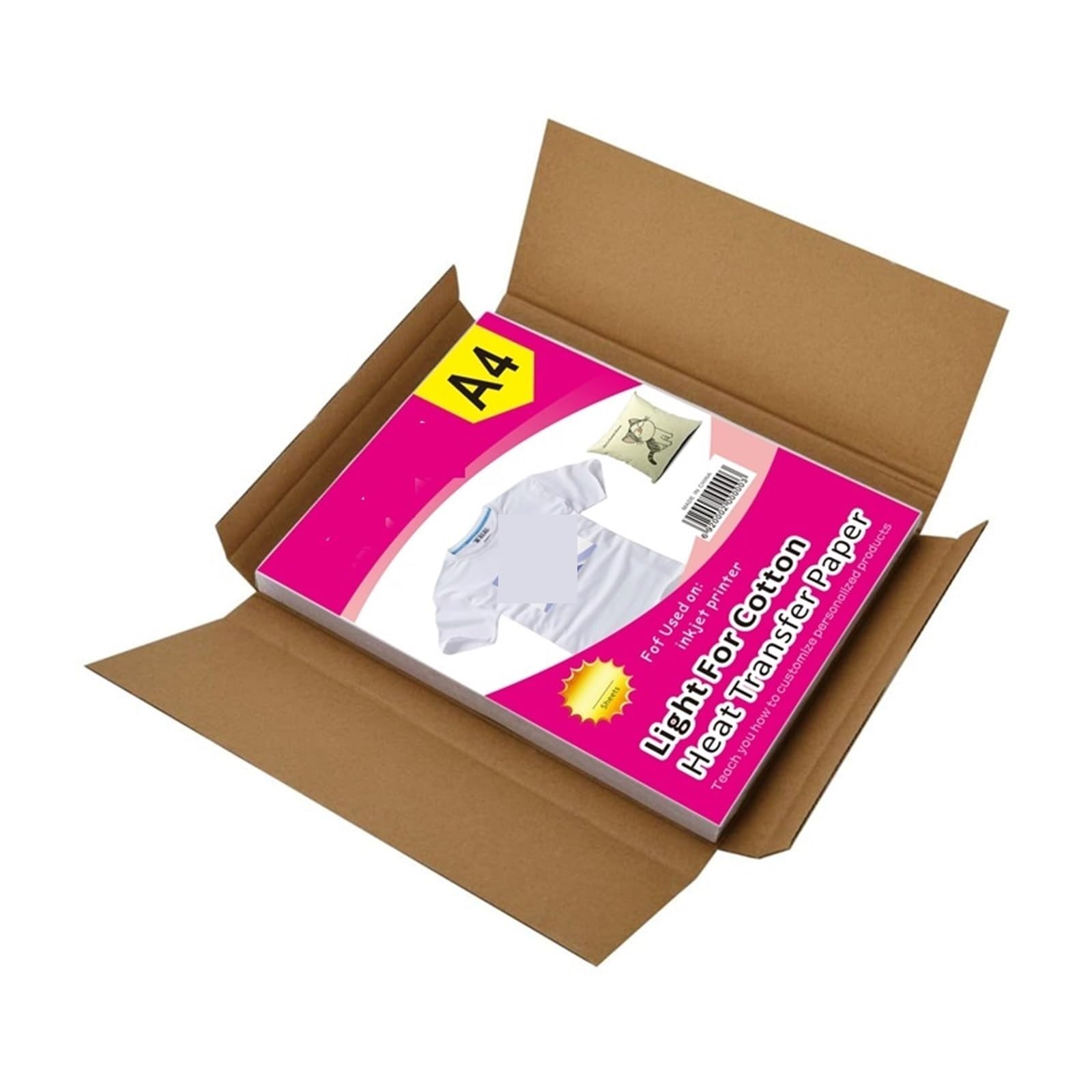 DAVBIR T-Shirt-Stoff, Baumwolle, Inkjet-Transferpapier, Stoff, Sublimationspapier, 21 x 29 cm, weiße Farbe, helles Wärmetransferpapier perfection (Color : 20sheets)