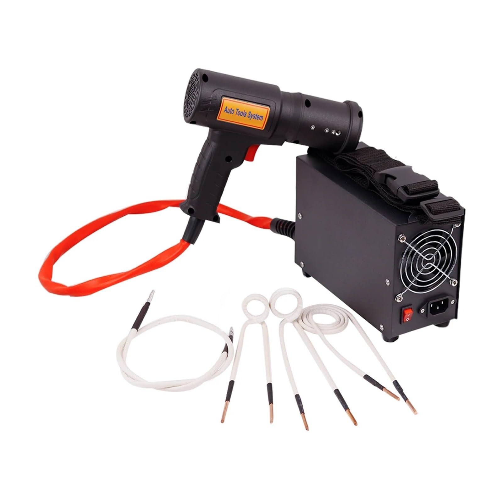 Nagrzewnica indukcyjna, 1500W obwód nagrzewnicy magnetycznej indukcyjnej do naprawy samochodu zestaw narzędzi do usuwania śrub sprzęt spawalniczy AC 110 V/220 V z 4 sztuk cewki
