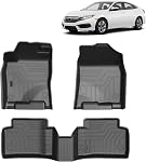 FIILINES Floor Mats Fit for 2015-2022 Colorado Crew Cab/GMC Canyon Crew Cab All Weather TPE Floor Liners Waterproof Durable 1st & 2nd Row Liner Set Colorado Canyon Accessories (Black)