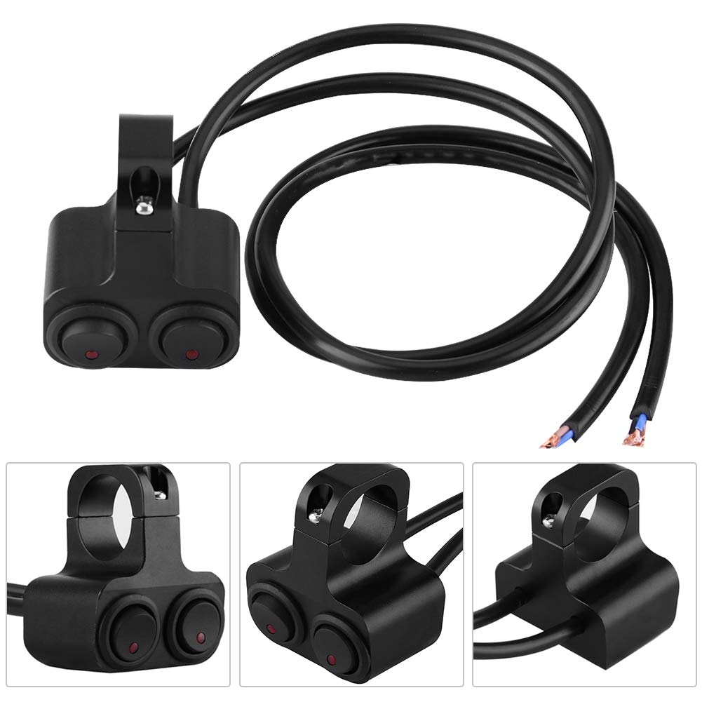 Switch para Moto, Handlebar Control Switch, CNC Aluminum Alloy Motorcycle 1inch 25mm 1 inch Handlebar Headlight Spotlight Dual Switch