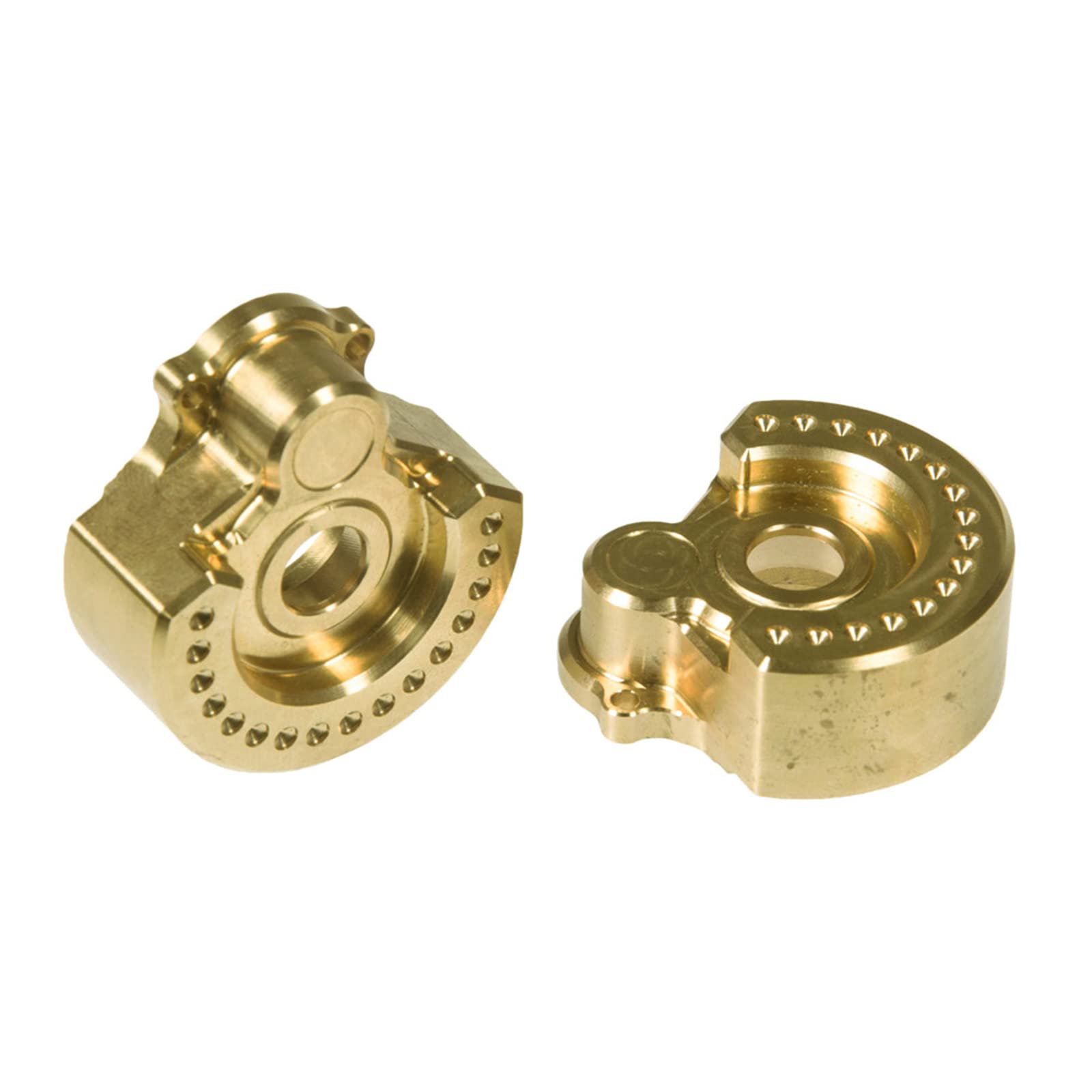 Carcasa de accionamiento de Portal exterior de latón, 2 uds., nudillo de rueda interna, peso pesado para 1/10 RC Crawler Car TRX4 TRX6, piezas de mejora (Gold)