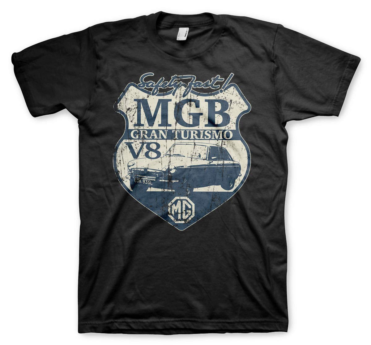 Mg Men's Black Officially Licensed Mgb Gran Turismo T-Shirt (Black), Xl