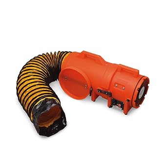 Allegro Industries-9533-15 32" X 13 12" X 14 12" 831 cfm 13 hp 115 VAC 3 A Motor Polyethylene Com-Pax-Ial Blower with Canister and 8" X 15 Duct