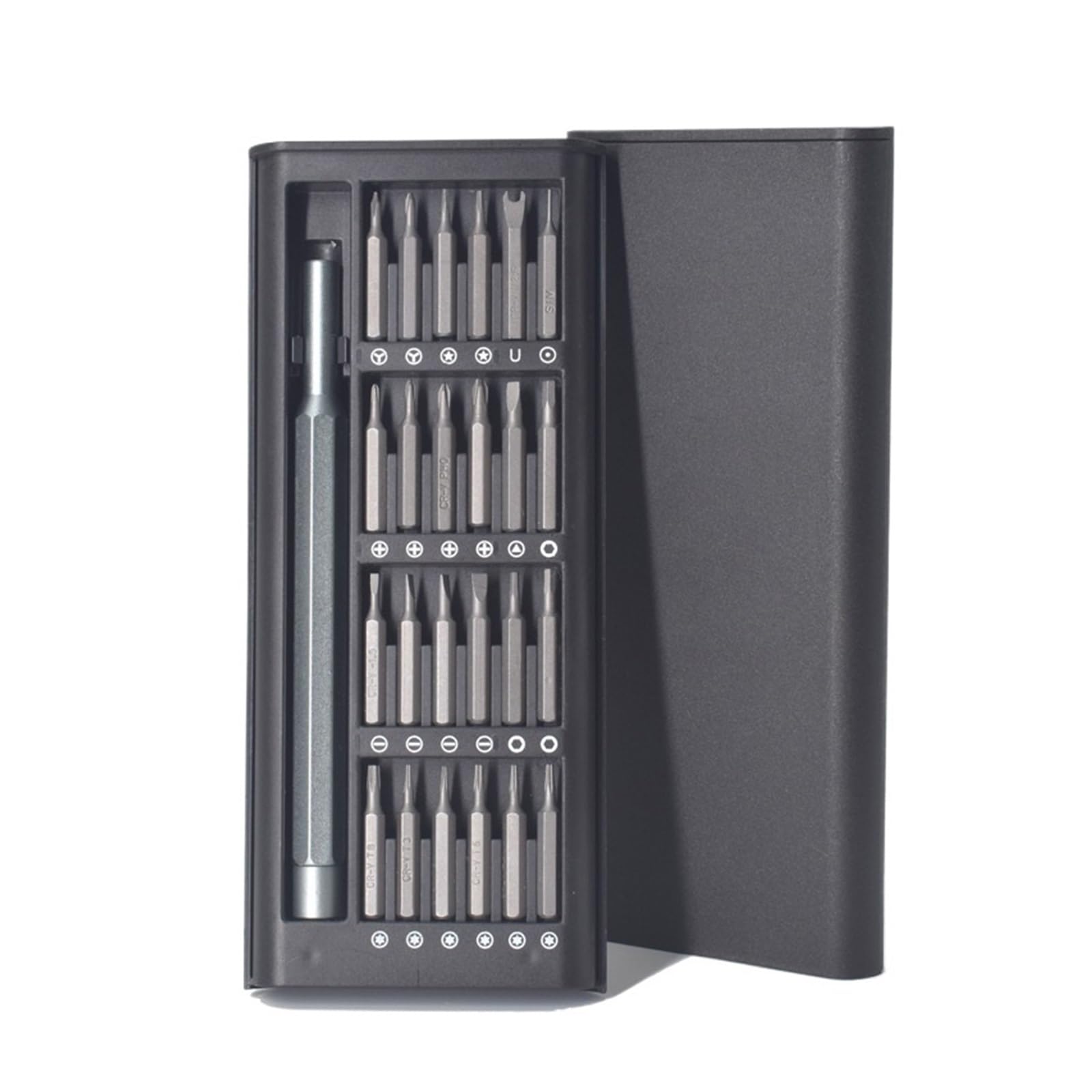 Juego de destornilladores magnéticos 25 en 1, puntas planas hexagonales Torx for reparación cámaras relojes PC